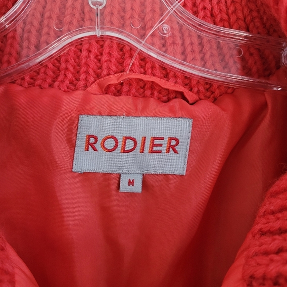 Rodier red vintage mid-season puffer coat - Picture 7 of 9
